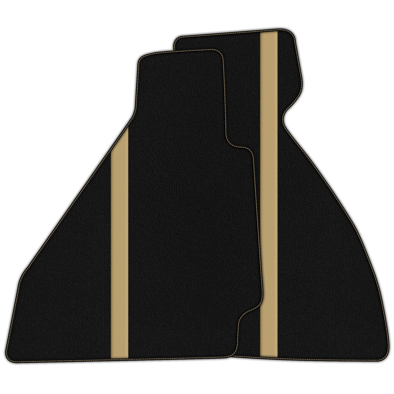 Tapis de sol en cuir noir de luxe pour Ferrari 328 GTB (1985-1989). Ajustement sur mesure, qualité premium, fit précis.