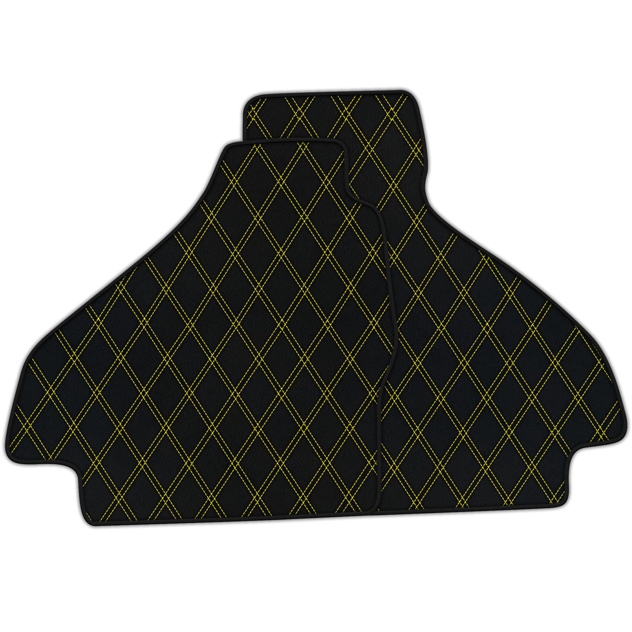 Customizable double diamond pattern floor mats for Ferrari 512 TR. Premium quality diamond leather for custom fit and precise
