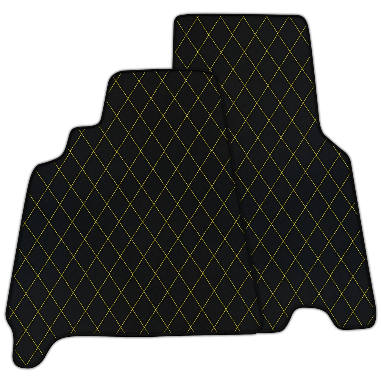 Tapis de sol en cuir diamant personnalisables pour Ferrari 550 Maranello (1996-2002). Qualité premium, ajustement parfait.