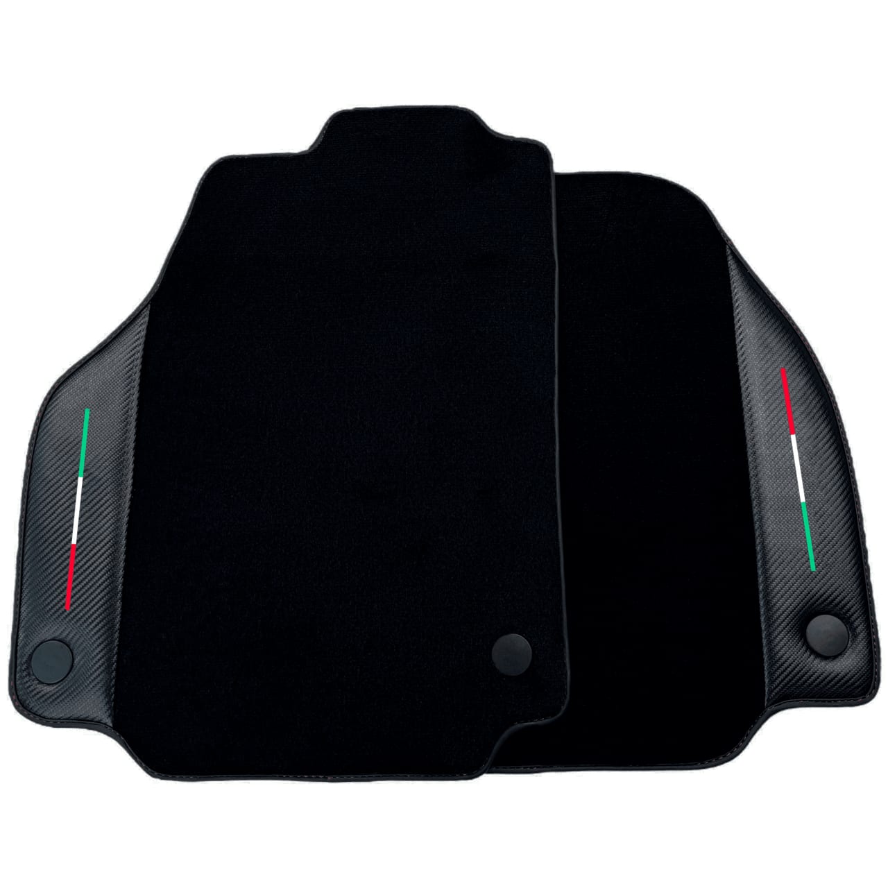 Luxury carbon fiber floor mats for Ferrari F8 Tributo (2019-2023), custom fit, premium quality, precise fitment.