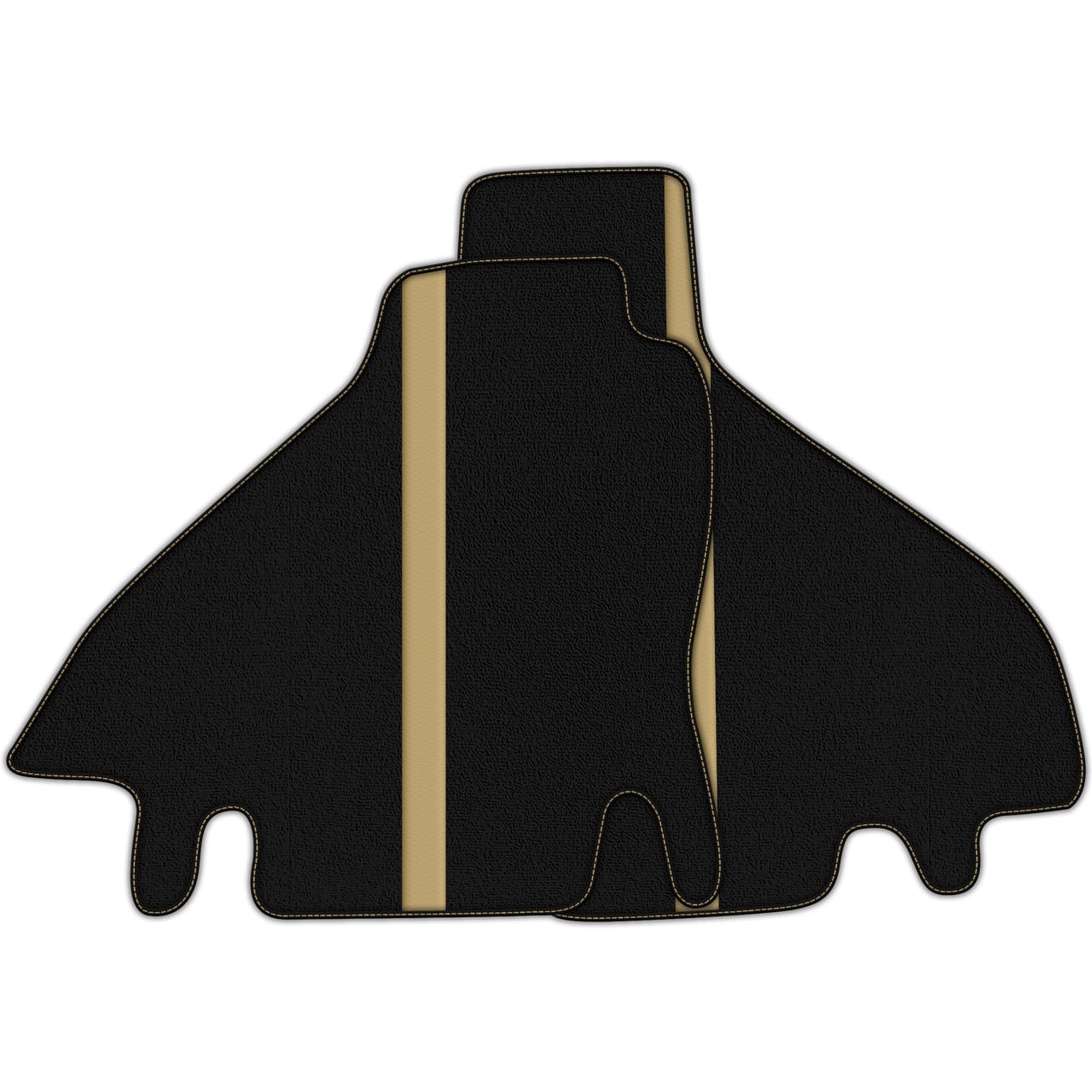 Tapis de sol en cuir noir de luxe pour Ferrari Testarossa, sur mesure, qualité premium, ajustement précis.