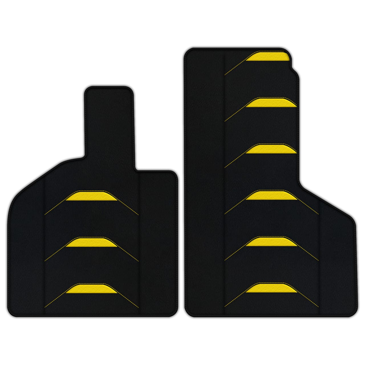 Customizable Diamond Leather Floor Mats for Ferrari Huracan, premium quality, custom fit, precise fitment, black with yellow